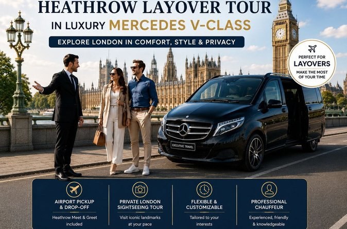 Heathrow Layover: London Tour in a Luxury Mercedes V-Class